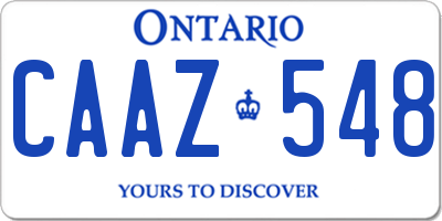 ON license plate CAAZ548