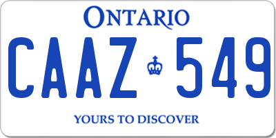 ON license plate CAAZ549