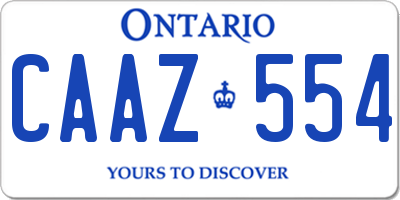 ON license plate CAAZ554