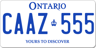 ON license plate CAAZ555