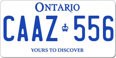 ON license plate CAAZ556