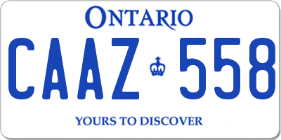 ON license plate CAAZ558