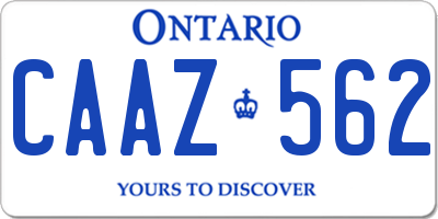 ON license plate CAAZ562