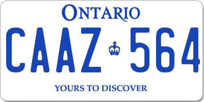 ON license plate CAAZ564