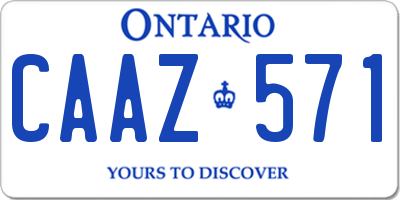 ON license plate CAAZ571