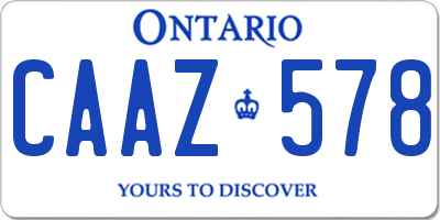 ON license plate CAAZ578