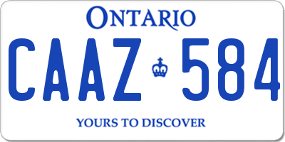 ON license plate CAAZ584