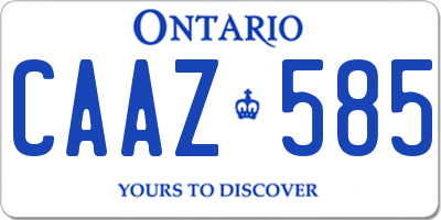 ON license plate CAAZ585