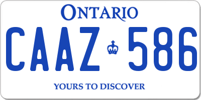 ON license plate CAAZ586