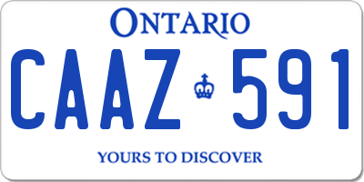 ON license plate CAAZ591