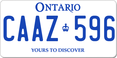 ON license plate CAAZ596