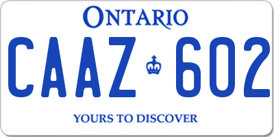 ON license plate CAAZ602