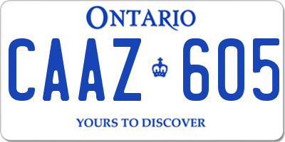 ON license plate CAAZ605