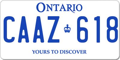 ON license plate CAAZ618