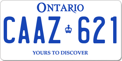 ON license plate CAAZ621