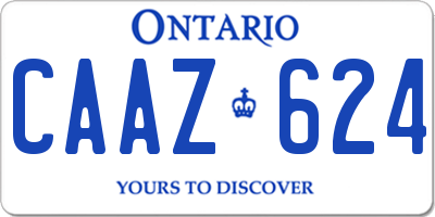 ON license plate CAAZ624