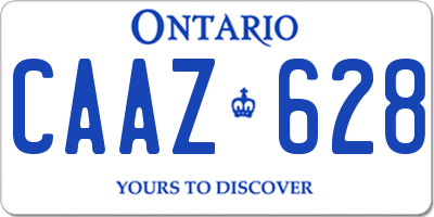 ON license plate CAAZ628