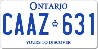 ON license plate CAAZ631