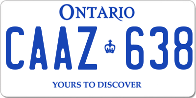 ON license plate CAAZ638