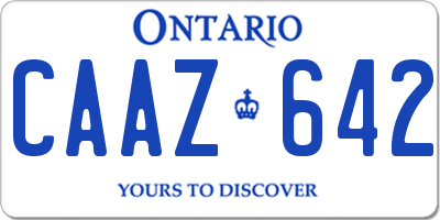 ON license plate CAAZ642