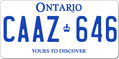 ON license plate CAAZ646