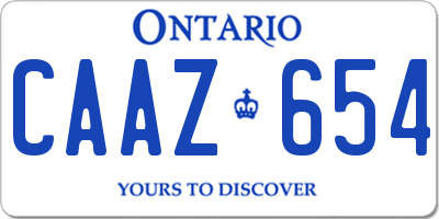 ON license plate CAAZ654