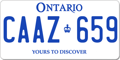 ON license plate CAAZ659