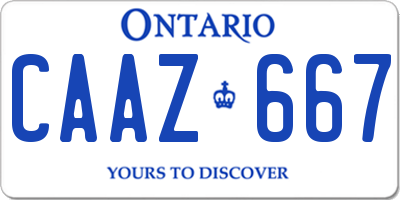 ON license plate CAAZ667