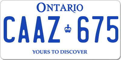 ON license plate CAAZ675