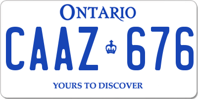 ON license plate CAAZ676