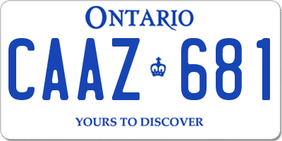 ON license plate CAAZ681