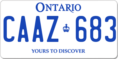 ON license plate CAAZ683