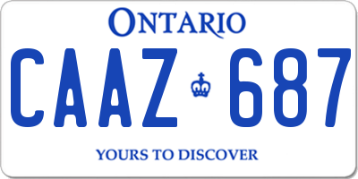 ON license plate CAAZ687