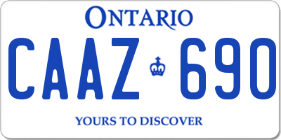 ON license plate CAAZ690