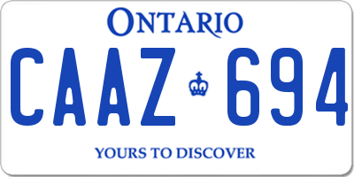 ON license plate CAAZ694