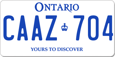 ON license plate CAAZ704