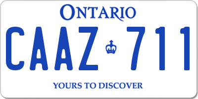 ON license plate CAAZ711