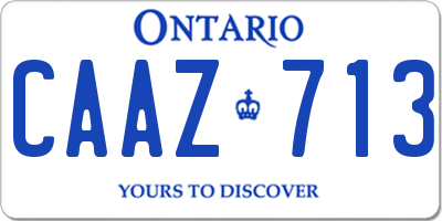 ON license plate CAAZ713