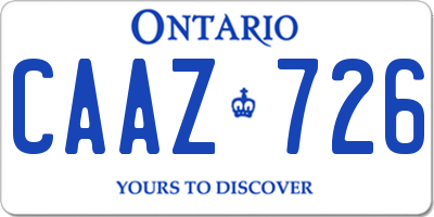 ON license plate CAAZ726