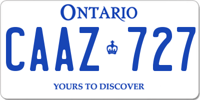 ON license plate CAAZ727