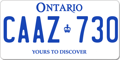 ON license plate CAAZ730