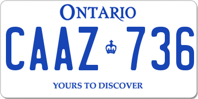 ON license plate CAAZ736