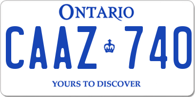 ON license plate CAAZ740