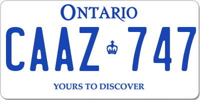 ON license plate CAAZ747