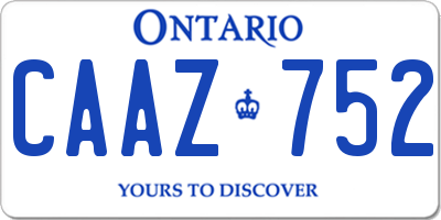 ON license plate CAAZ752