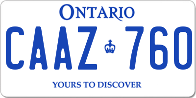 ON license plate CAAZ760