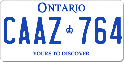 ON license plate CAAZ764