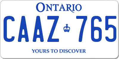 ON license plate CAAZ765