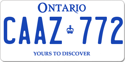 ON license plate CAAZ772