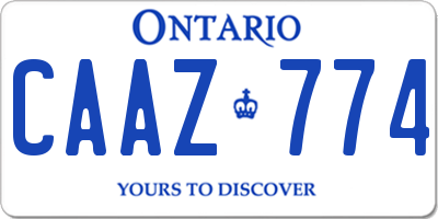 ON license plate CAAZ774